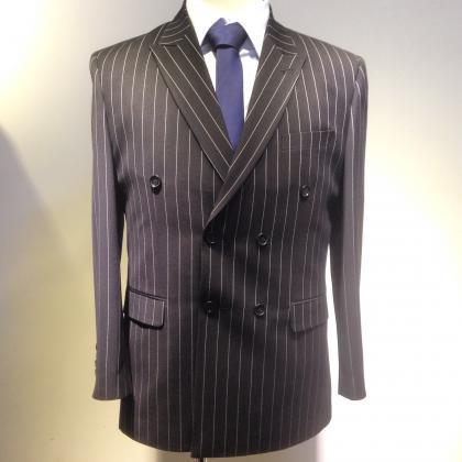 Classical Stripe Wool Men Suit For Father Or Boy..