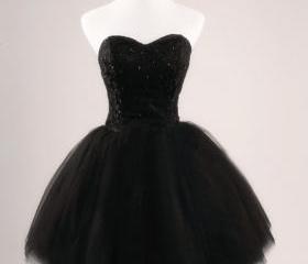 Short Black Tulle Prom Dress, Homecoming Dress, Cocktail Dress on Luulla