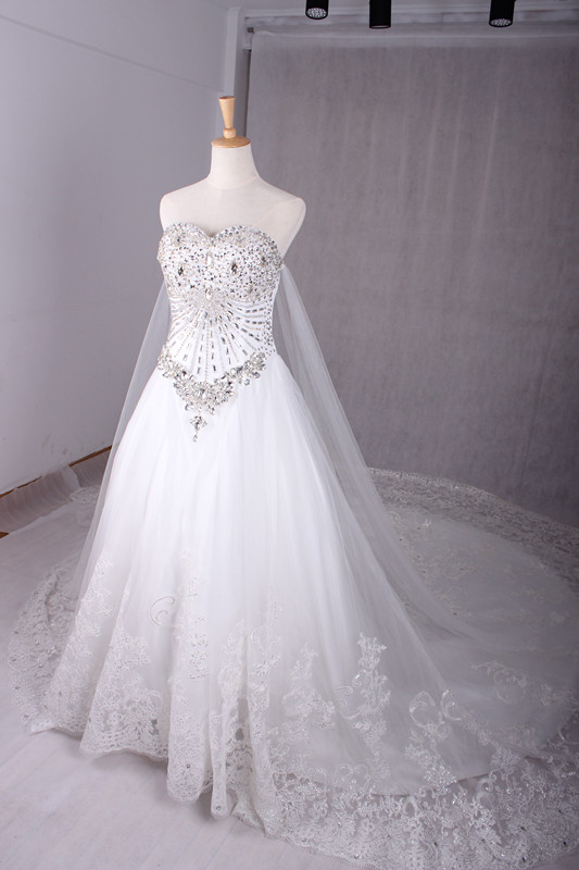Romantic Crystals Wedding Dress, Bridal Gown, Wedding Gowns